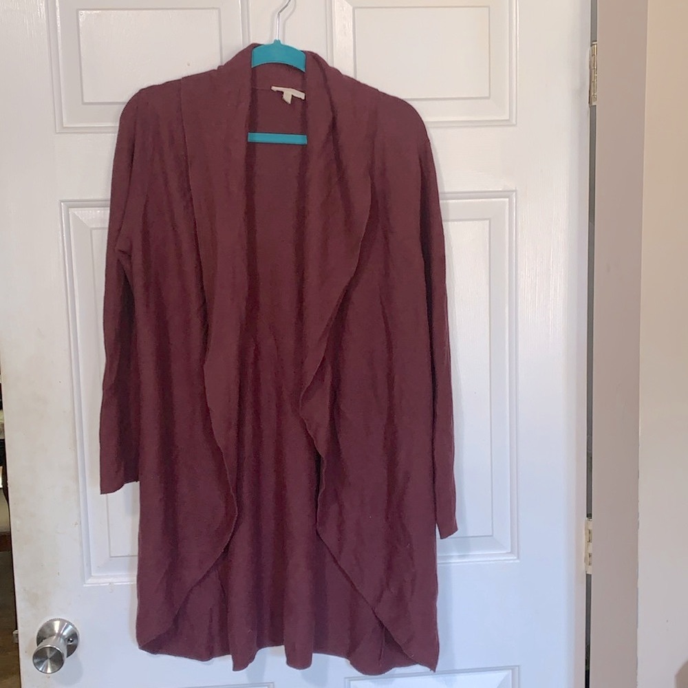 🎄 EILEEN FISHER Red Long Open Front Sweater M